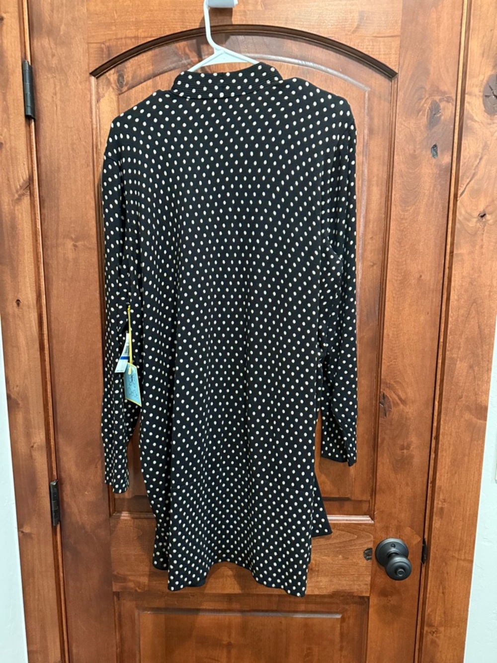 Black Polka Dot Open Cardigan by CeCe - Picture 5 of 6